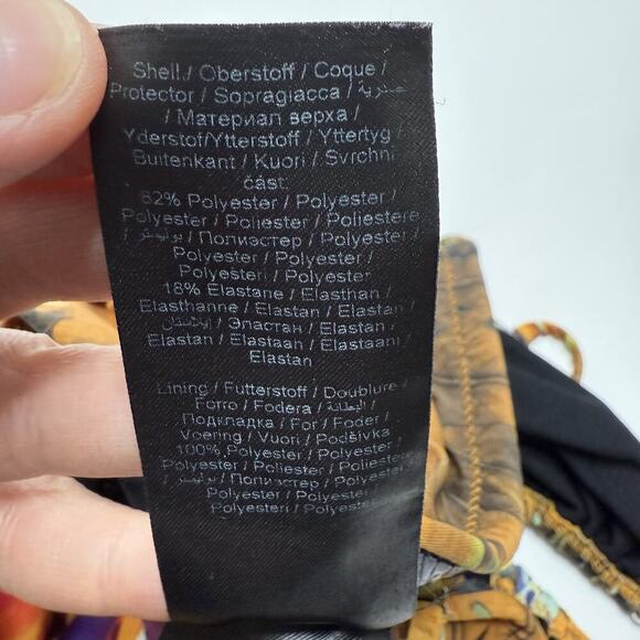 GESTUZ Kelly Swimsuit Floral Animal Leopard Print Brown Halterneck Size M Medium - Picture 11 of 13